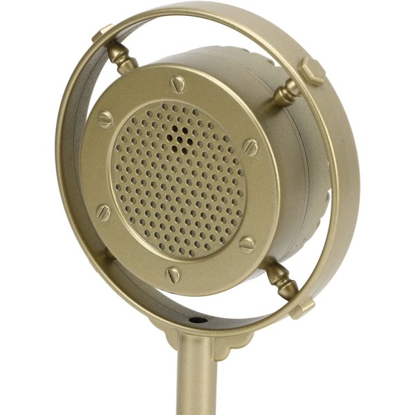 Mikrofonstativ, mikrofonstativ modell med stativ Fake plast Klassisk mikrofonmodell Scenfotograferingsrekvisita (guldfärg)
