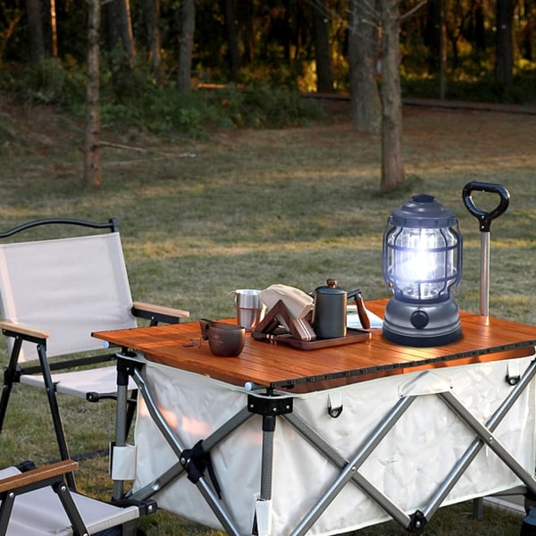 Uppladdningsbar LED-campinglykta, multifunktionell nödlampa för utomhusbruk, bärbar rustik tältutrustning med USB uttag, Travel Garden