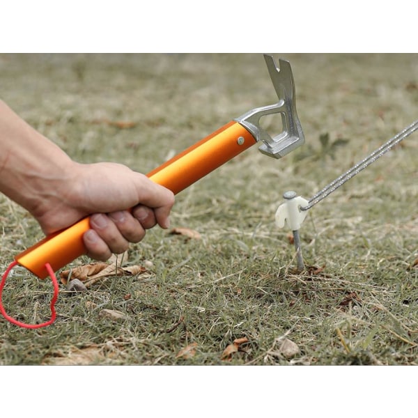 Utomhus Camping Tält Hammare Rostfritt Stål Tält Spik Dragare Tält Stake Tillbehör, Orange 310*90mm En Styck