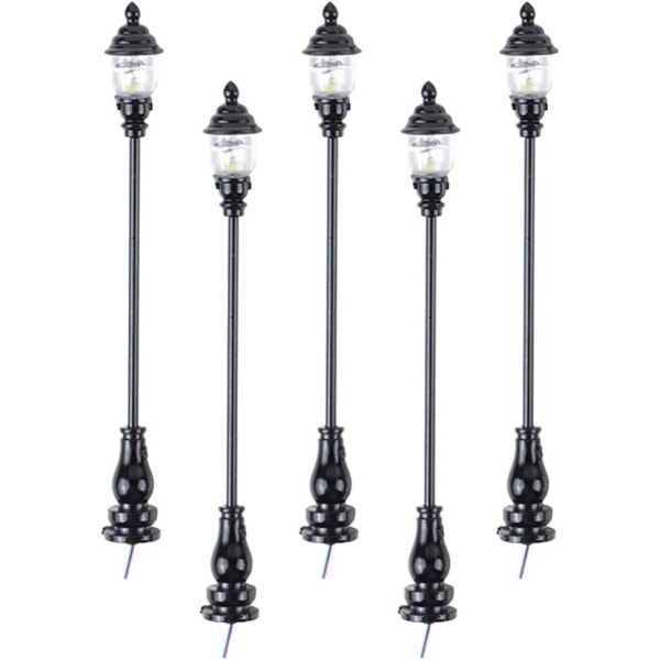 5st Modell Trädgårdsljus Ho Skala Mini Trädgårdslampa Modell Tåg Ho Tåg By Fairy Lamp Modell Järnväg Jul Lyktstolpe Dockhus