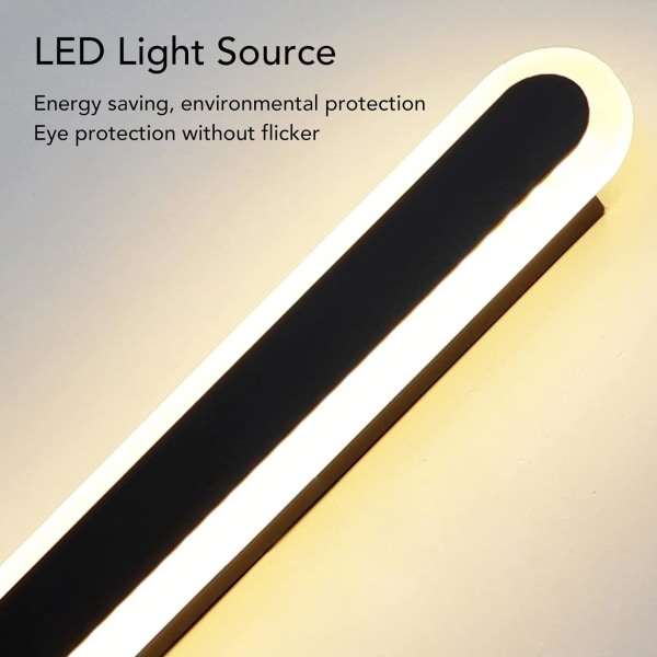 LED Vägglampa Lång Strip Vägglampa Inget flimmer Dekorativt ögonskydd Rostskyddat för balkong Vardagsrum (vitt varmt neutralt ljus)