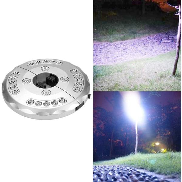 Paraply LED-lampor, utomhus 24+4LED tältljus, bärbar paraplystångslampa för uteplatsparaplyer Camping Silver, utomhus(silver)