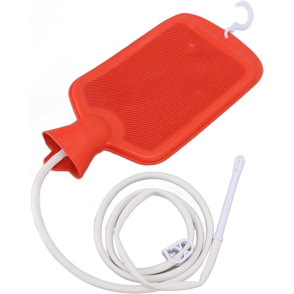 Lavemang Kit, 5,0 fot slang Professionell lätt silikon lavemangpåse Kit för att hålla rent (röd)