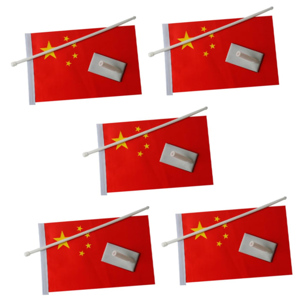 5st Fordonsflaggor Bil Kontorsbord Flaggor Nationell Country Stick Flagga Kina Stick Flagga Auto Fönster Flaggor Mini Kina Flagga Amerikansk Flagga Dekor