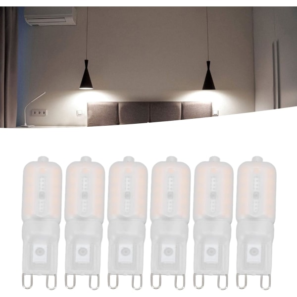 LED-glödlampa, 6 st 5W Universal G9 Dimbar taklampa för skåplampa (#4)