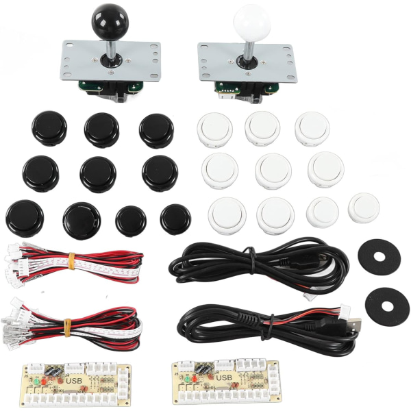 Arcade Joystick och knappar, kompletta delar Arcade Game DIY-delar Avtagbar Dammtät packning Högtemperaturbeständig Egen USB kabel för