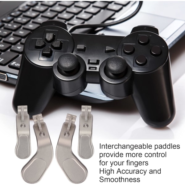 Controller Paddle Controller Paddel Rostfritt stål Silver Controller Paddlar Rostfritt stål Ersättningskontroll Tillbehör för Xbox One Elite