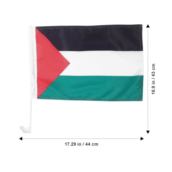 Palestina bilflaggor Palestina bilflagga med stolpfönsterklämma Liten gobeläng Palestina utomhus dekorativ flagga fordonsbanner för bil