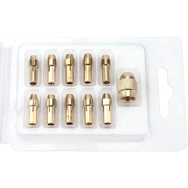 11 Styck Set Chuck Reservdelar Mässing 3Mm Mini För Dremel Borrslip Kopparbit 3000 11 Styck 4 Käft Kopparborr Spikavdragare För Mini Electric