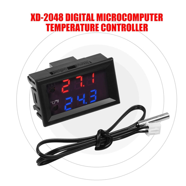 Temperaturomkopplare 12Vtat Xd 2048 Digital LED Microcomputertat Switch Temperaturregulator (D-2048 (12V) meter termostat)