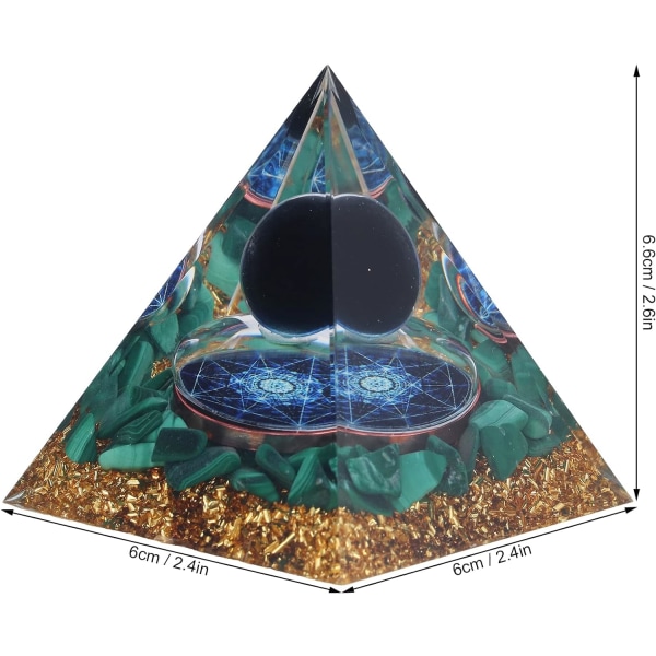 Orgonite Pyramid, Orgone Pyramid Healing Crystal Gemstone for Luck Wealth Meditation