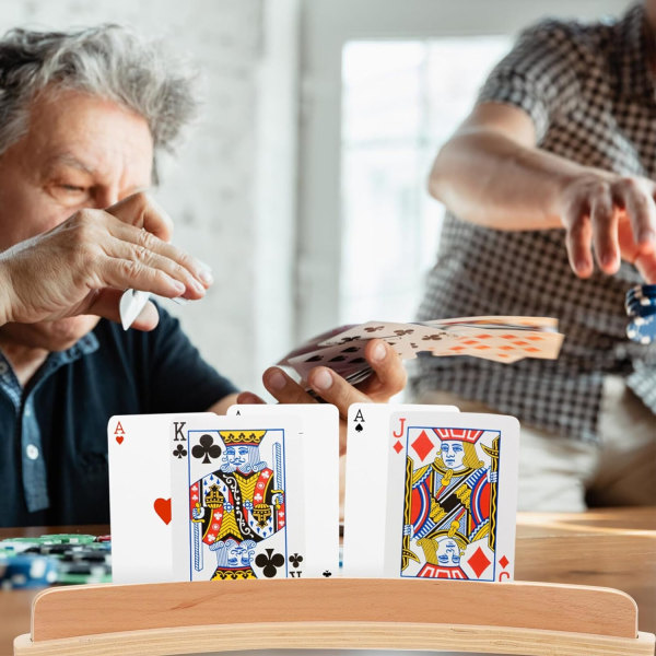 Spelkort Träbricka Leksaker Leksaker Kort Ställkort Spelställ Leksaker Korthållare Leksakskort Bas Spelkort Base Five Card Game