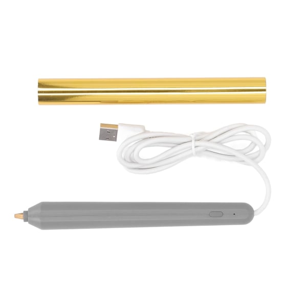 Foliestämpelpenna, USB power , varmfoliepenna, snabbuppvärmning, ABS, bred applikation för papper (guld)