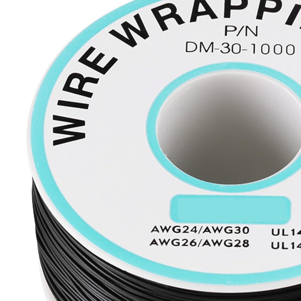 Kynar tråd elektronisk komponent 0,25 mm trådlindning Enkel tråd kärntråd 30Awg kabel 250 meter svart enkel tråd tråd anslutning
