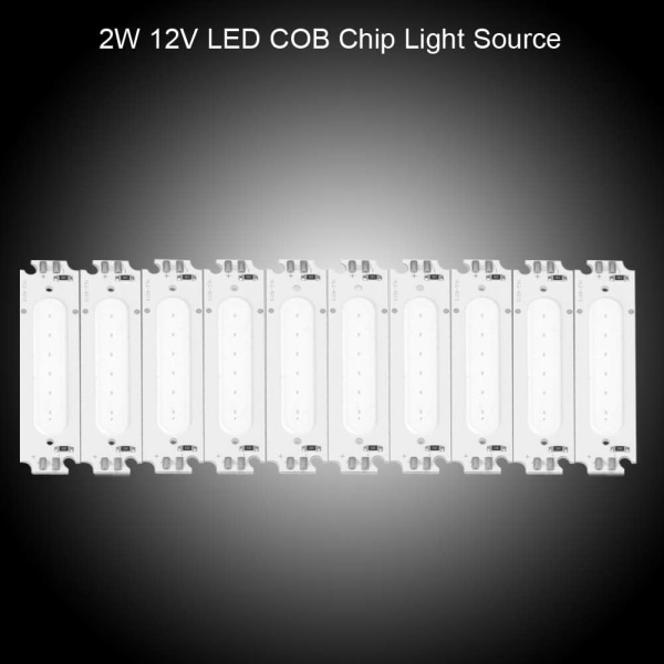 12V Cob Ledp 12V LED Cob Cob Bulb Aluminium 10st DC 12V 2W Cobp ljuskälla Lämplig för gör-det-själv LED-lampbelysningsarmaturer (blå)