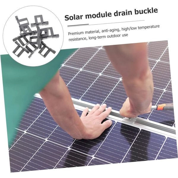 50 st Solar Dräneringsspänne Ta bort vattenklämma Solpaneler Vattentömd stillastående klämma Solpanelrengöring Auto Ta bort stillastående vatten till