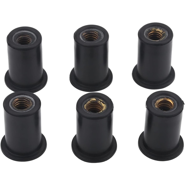 Well Nuts Båtliv 6Pc M6le Gummi Brunnsmuttrar Vindrutor För Motorcykelsk Kanotbåtar Gummibrunnsnötter Vattensport