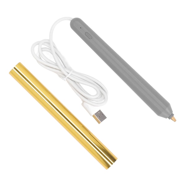 Foliestämpelpenna, USB power , varmfoliepenna, snabbuppvärmning, ABS, bred applikation för papper (guld)