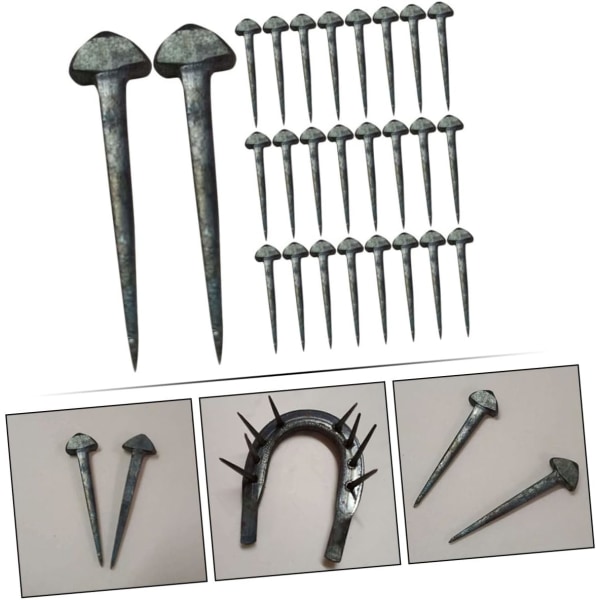 250 st Horseshoe Nails nagelverktyg metallisk outfit vintage tillbehör hovslagare verktyg liten hästsko spik hovpinne järn bärbar häst