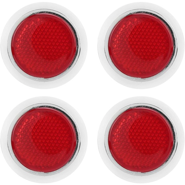 Reflekterande motorcykelklistermärke, 4 st Röd reflektor Abs Trim Runt reflekterande skydd för bilmotorcykel