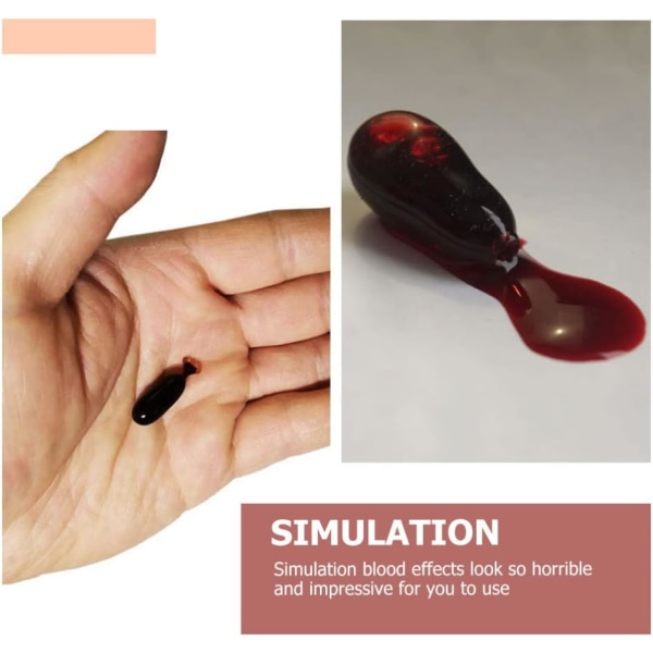 9 st Fake Blood Capsules Halloween Makeup Halloween Make up Halloween Blod Capsules Fake Blood Halloween Kostym Vampyrkläder Halloween