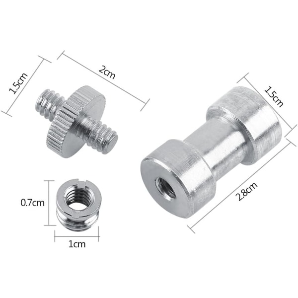 Fotomonteringsadapter Blixtstativadapter 3 8n zinkplätering 5st 1 4 till 3 8-gängad skruvfästeadapter Adapteradapter för kamerablixt