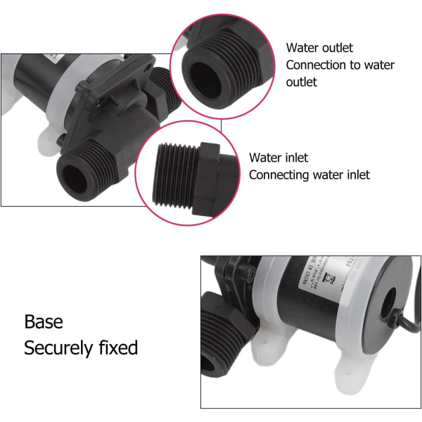 DC borstlös vattentrycksförstärkningspump, 8V-24V mini vattencirkulationspump för solvärmare dusch (JT-750D5-24V)