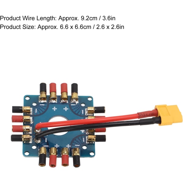 Power Distribution Board Drone Power Distribution Board Plast, Koppar, Gummi Esc Powerply Distribution Board Anslutningskort med Xt60-kontakt 3,5 mm