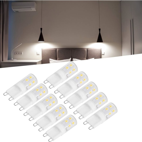 10st G9 2W 16LED Mini LED-lampor, keramisk bas Ögonskydd Dimbar design LED-lampor, energibesparande 30 Watt Halogen Ekvivalent för