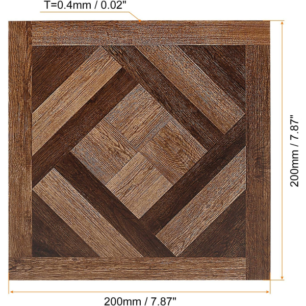 Dra 10:a och klistra på golvet väggplattor klistermärke 8 "x8" självhäftande träfibrer golvklistermärke matt matt golvplattor för kök badrum
