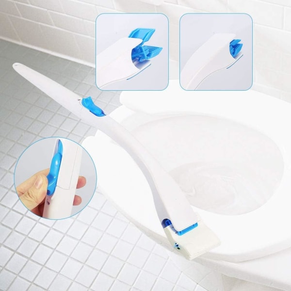 Engångs-toalettrengöringssystem, engångs-toalettskrubber Startkit Utbytbar toalettskål Färskborste Koncentrerat tvättmedelshuvud