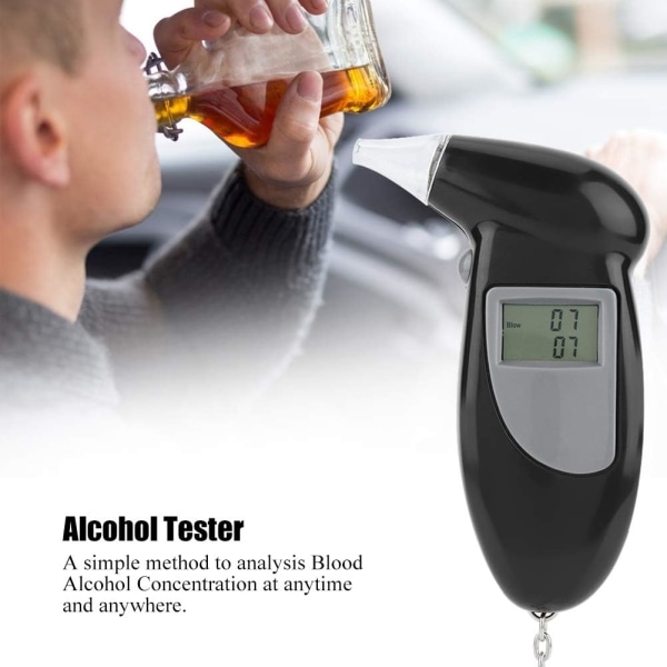 Alkoholtestare, Alkoholtestare, Alcoholtestare för att testa alkohol, Digital LCD-skärm Alcohol Breath Tester Bärbar Nyckelring Breath Analyzer (10 st)
