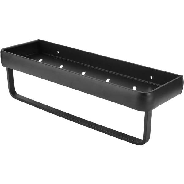 Förvaringsställ Förvaringsställ Utrymme Aluminium Svart 40Cm Väggmonterat Förvaringsställ Vägghylla Organizer För kök Sovrum (Enkellager Med Bar