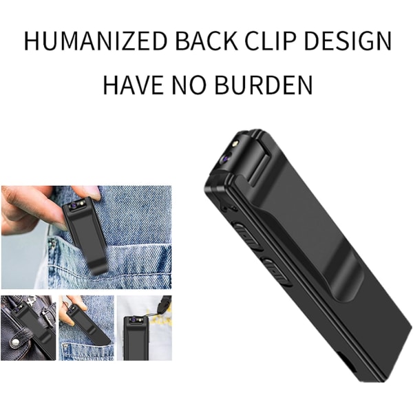 Mini Pocket Video Recorder 1080P HD vidvinkel nattseende magnetisk absorption Bärbar kamera med 90 graders rotationslins för hem och kontor