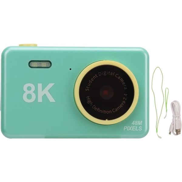 Selfie-kamera för barn, Mobiltelefonanslutning, barnkamera, 2,4 tums IPS-skärm med USB kabel som (grön)