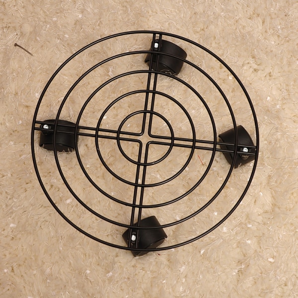 One Piece Universal Wheel Mobile Flower Pot Rack Plateau en métal Heavy Duty Round Iron Plant Rack-27 * 27 * 6cm