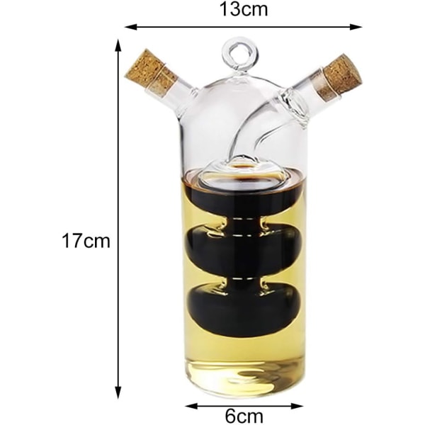 Dispenserflaska för olivolja i glas 2,7 x 6,7 tums dispenser för olivolja och vinäger Cruet-flaska olivolja Karaff för köksmatlagning