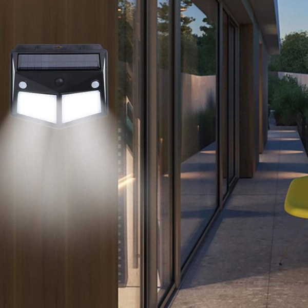 260LED Solar Power Vägglampa, Automatisk rörelsesensor LED Sconce Lights med Utomhus IP65 Vattentät för Trädgårdsgård uteplats