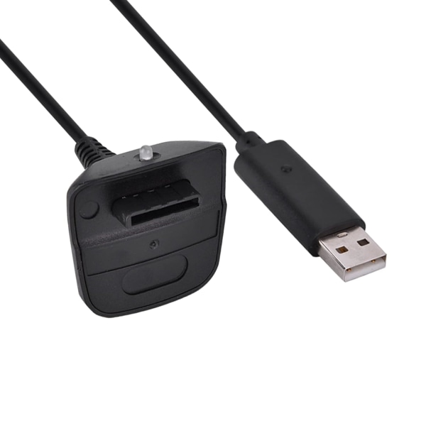 Laddningskabel USB laddare i ren koppar för Microsoft för Xbox 360 trådlös handkontroll USB -laddare Snabbladdningskabel (Vit) (svart)