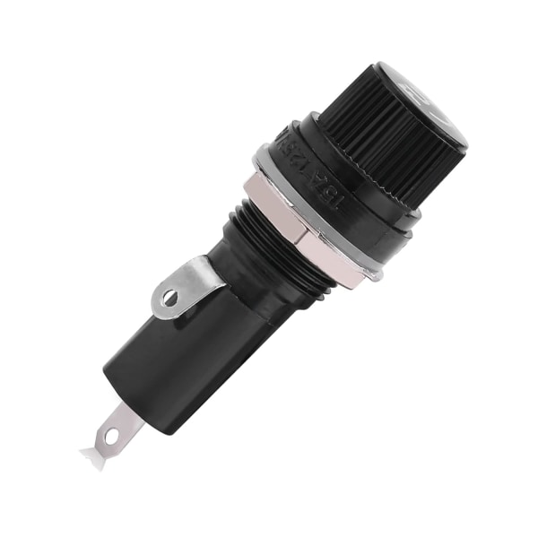 Panelmonterad cap Säkringshållare AC 250V 10A/AC 125V 15A Svart med 10 st Glasrörssäkring 5st Elektrisk panelmonterad säkringshållare