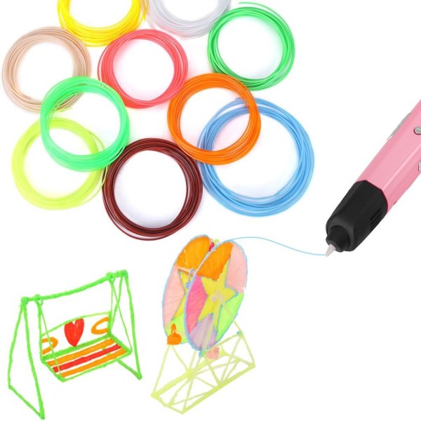 3D Pen Filament, 20 färger 1,75 mm PCL Filament Refill för 3D-skrivare Printing Pen Filament för 3D Printing Pen 3D Printer Filament Nedbrytbar