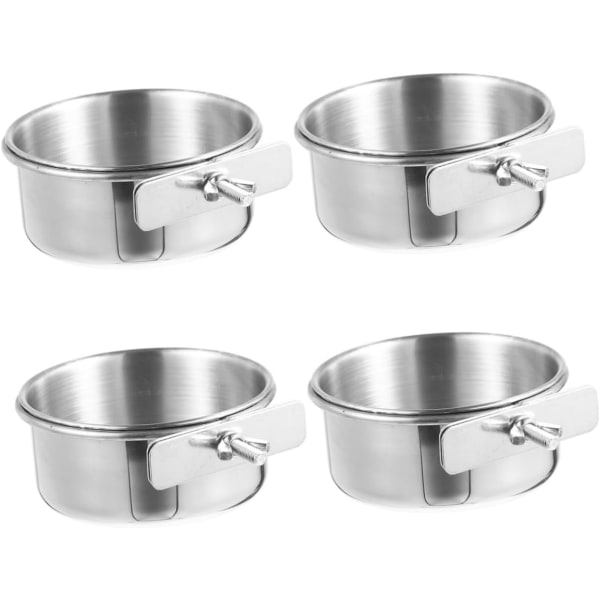 4st matare i rostfritt stål undulat vattenmatare Fågelvattenskål Cockatielmatare Papegojskål Skål för husdjur Fågel Drickskopp Fågel Coop Cup