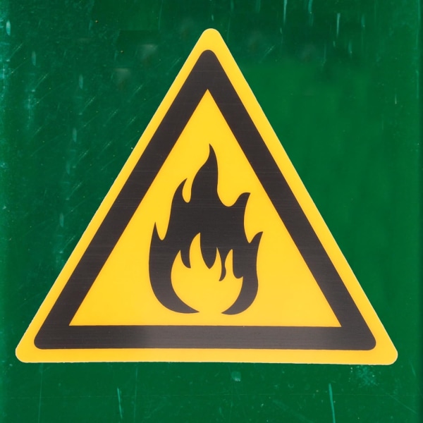 1 ark Flikar Brandfarliga dekaler Brandfarliga etiketter Skyltar Varning Brandfarliga skyltar Varningsskyltar Brandfarliga faroskyltar Varningsskyltar Små