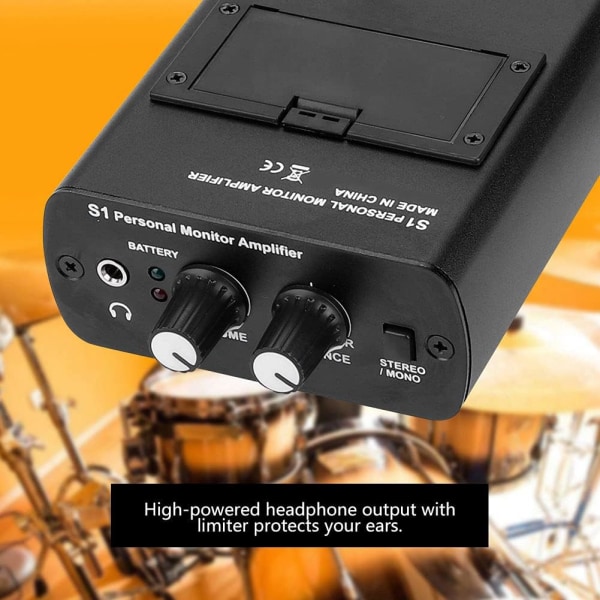 In Ear Monitor Pack För Anleon S1 Metall Svart För Anleon S1 100 240V För Personal Ear Monitor Hörlursförstärkare In Ear Monitoring System (Storbritannien)