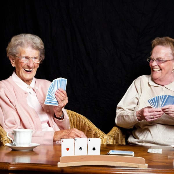 Spelkort Träbricka Leksaker Leksaker Kort Ställkort Spelställ Leksaker Korthållare Leksakskort Bas Spelkort Base Five Card Game
