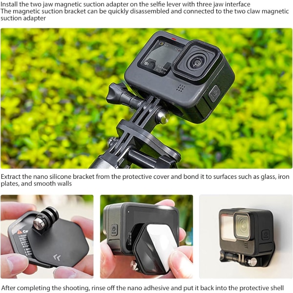 Magnetisk nacke Selfie-hållare, actionkamerafäste Magnetisk actionkamera snabbkopplingsfäste Action kamerafäste snabbkopplingsplatta