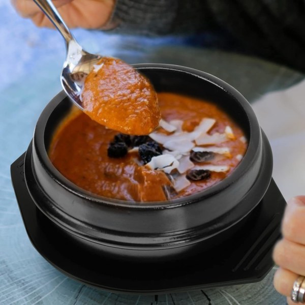 Keramisk stenskål koreansk kokgryta med bricka Dolsot Sizzling Hot Pot Hushållstillbehör för Bibimbap Soup Hem Kök Köksredskap