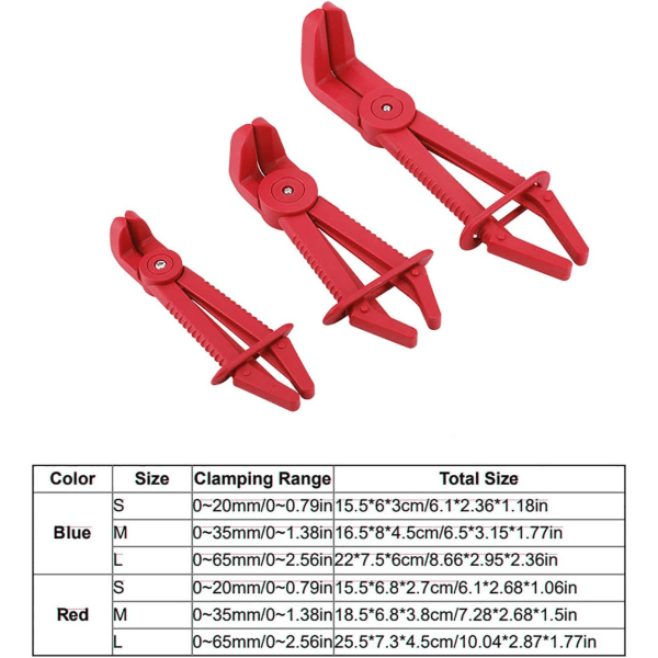 Verktyg Slangklämtång Abs 3st Plastbar slangklämma Set Broms Bränsle Vattenledningsklämmor Tångsats