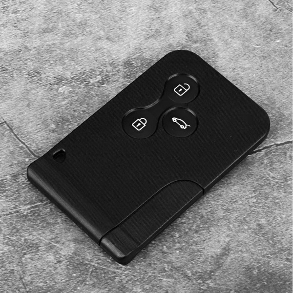 Bilnyckelkort, ABS Mini 3-knapps bilfjärrkontroll Smartnyckelkort Case Kompatibel med Renault Clio Megane 2 3 Koleos