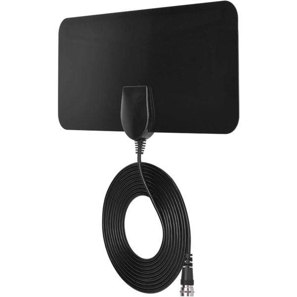 Tv-antenn Inomhus Tv-antenn Kopparfolie Svart inomhus Ultratunn gratis digital HD Tv Tv-antenn med 4,6 fot koaxialkabel